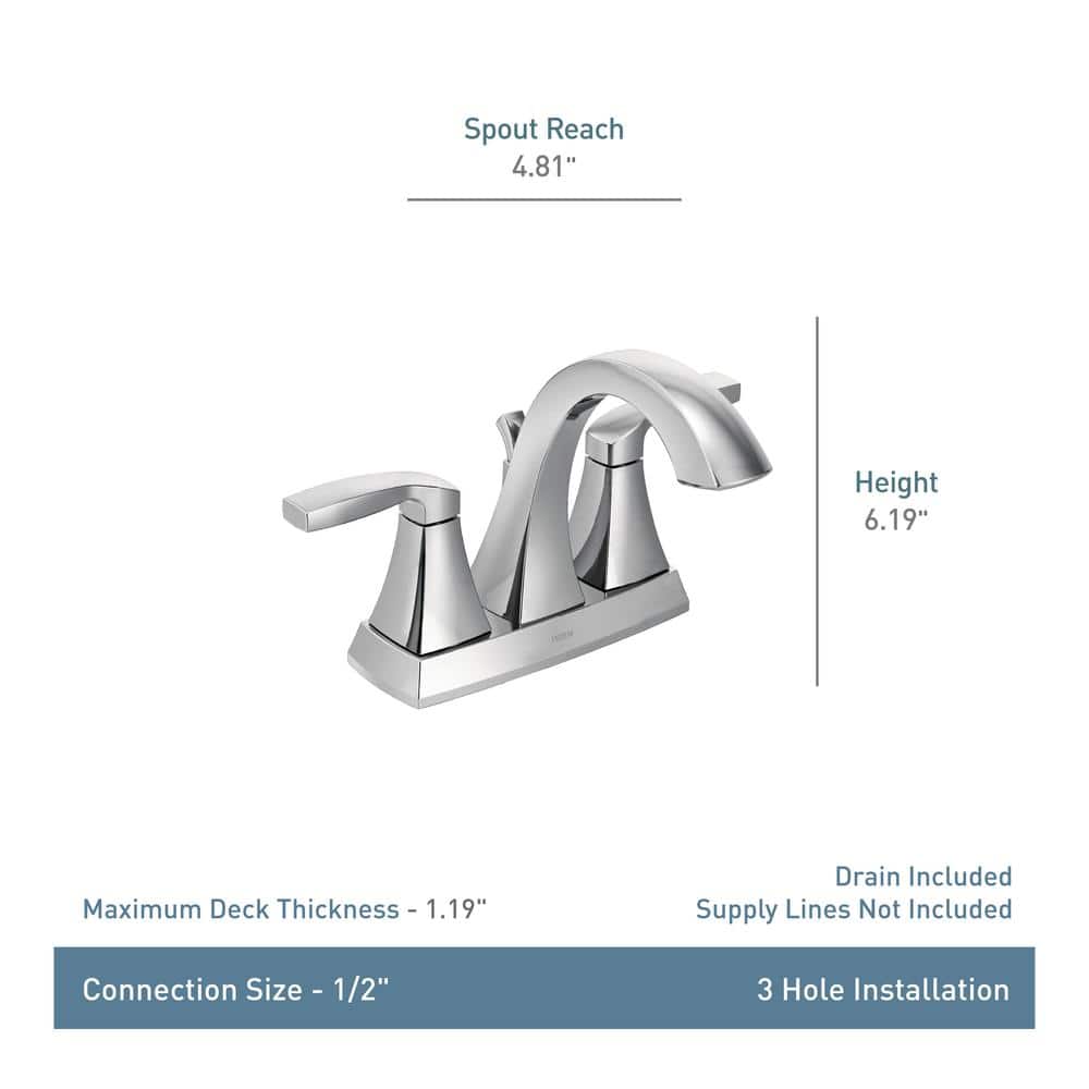 Transitional Dual-Handle Centerset Bathroom Faucet in Polished Nickel