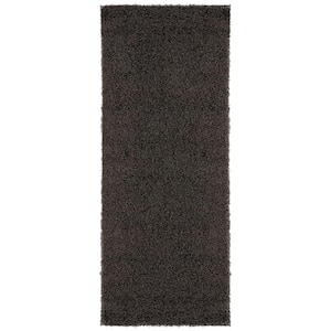 Luxury Collection Non-Slip Rubberback Solid Soft Black 1 ft. 8 in. x 4 ft. 11 in. Indoor Runner Rug