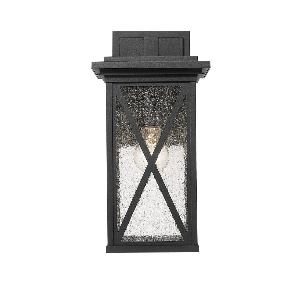 Brookside Black Aluminum Outdoor Wall Sconce with Clear Glass