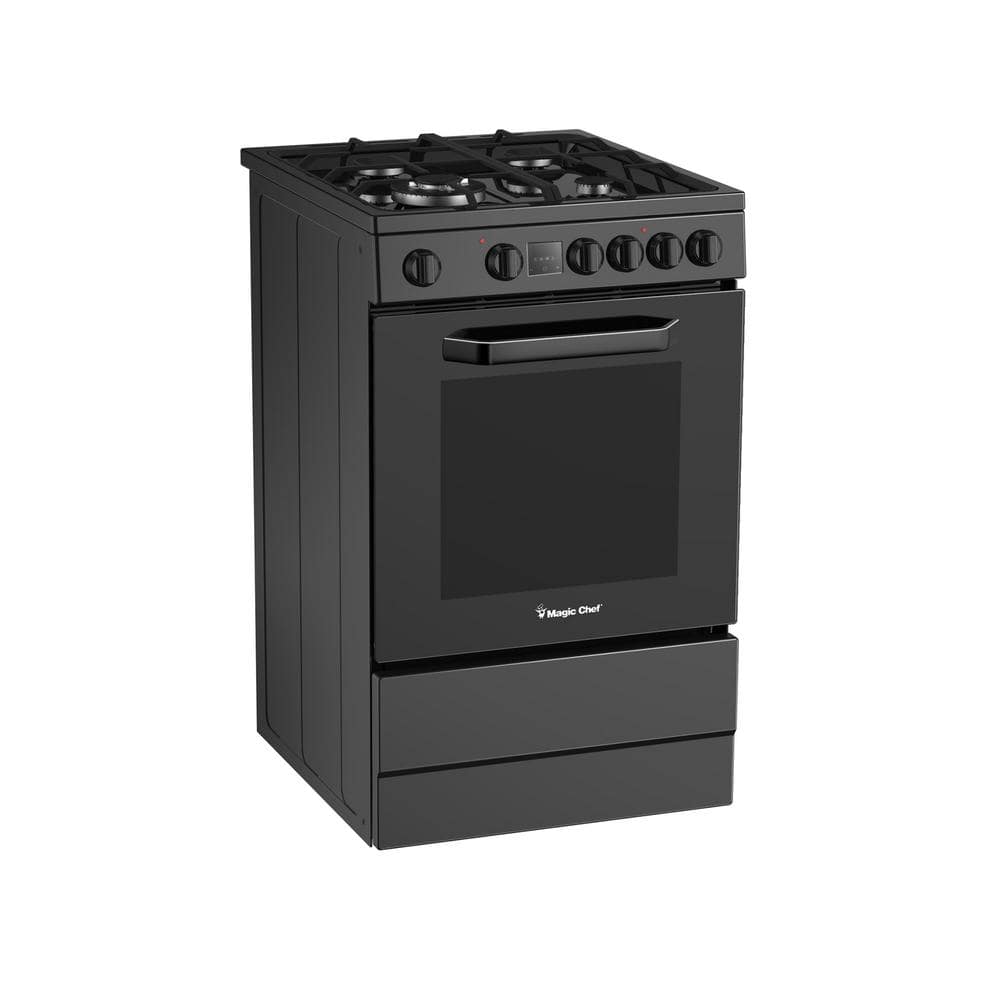 Magic Chef 24 in 4-Burner Freestanding Gas Range in Black