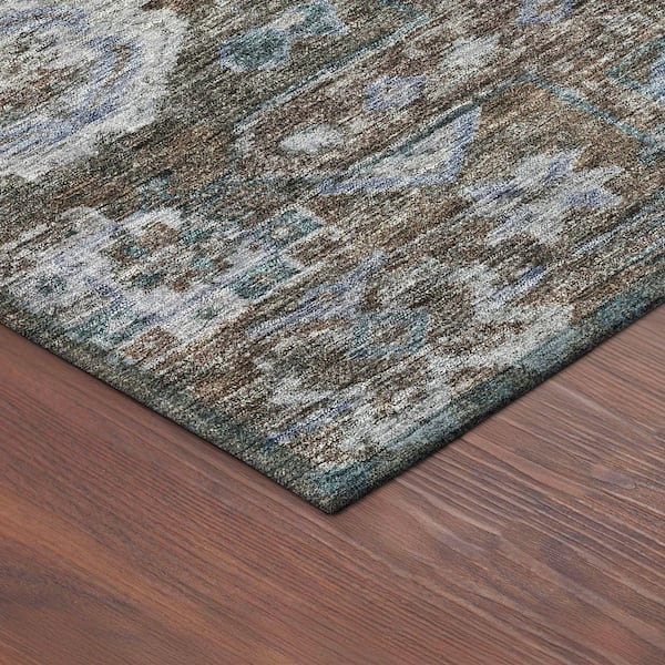 Chantille Machine Washable Indoor/Outdoor Abstract ACN2356 Chocolate 10 ft. x 14 ft. Area Rug