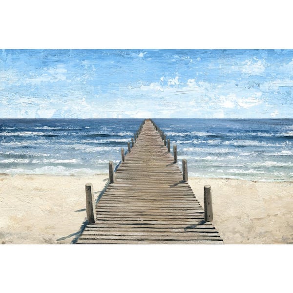 Unbranded "Long Pier to the Ocean" by Marmont Hill Unframed Canvas Nature Art Print 40 in. x 60 in.