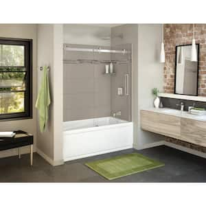 MAAX Utile Metro 32 in. x 60 in. x 81 in. Bath and Shower Combo in Thunder  Grey, New Town Right Drain, Halo Door Matte Black 106913-301-019-107 - The  Home Depot