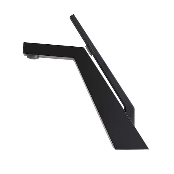 8" H Single-Hole Long Length Single-handle Bathroom Faucet in Matte Black