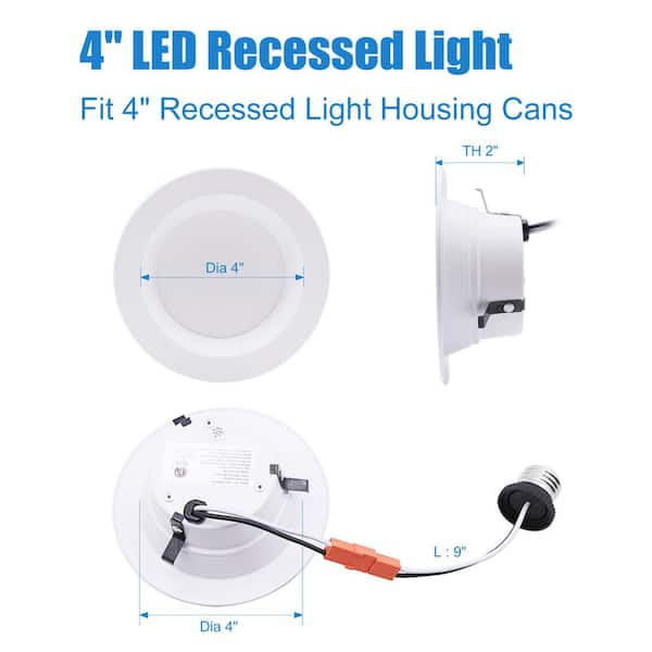 4 in. New Construction and Remodel Recessed Retrofit Dimmable Down Can LED Light - 12 Pack