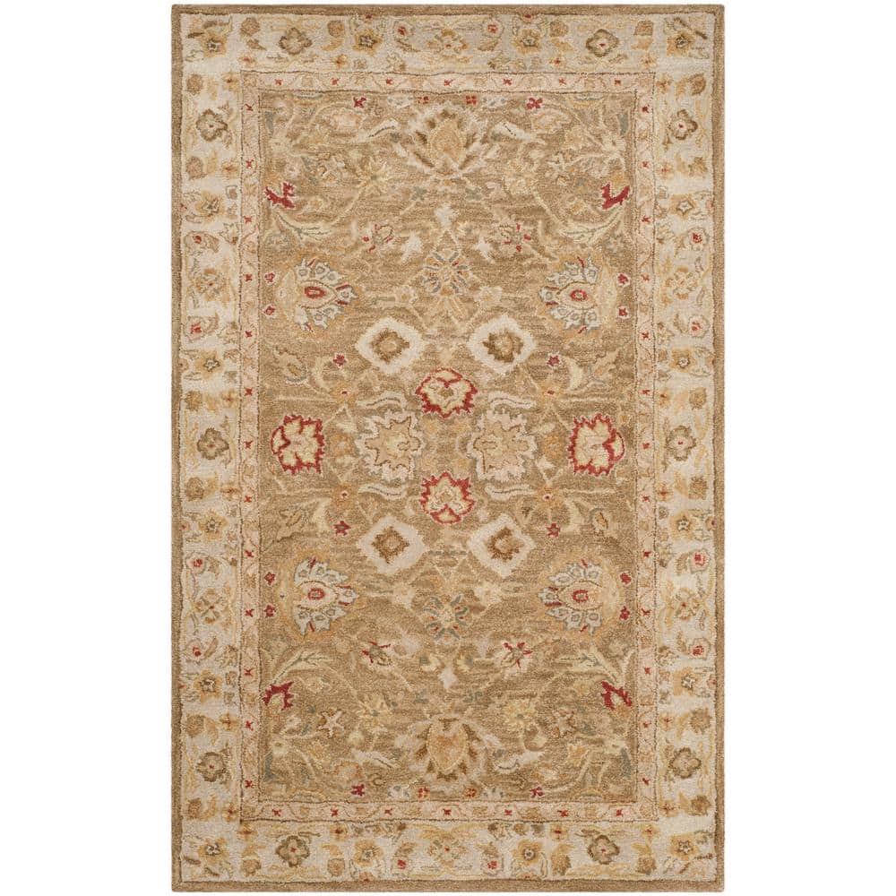 Antiquity Brown/Beige 4 ft. x 6 ft. Floral Speckled Border Area Rug price history on PriceWatchPro