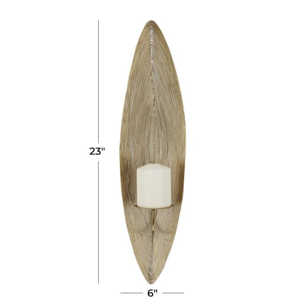 23 in. Brass Stainless Steel Metal Single Candle Wall Sconce