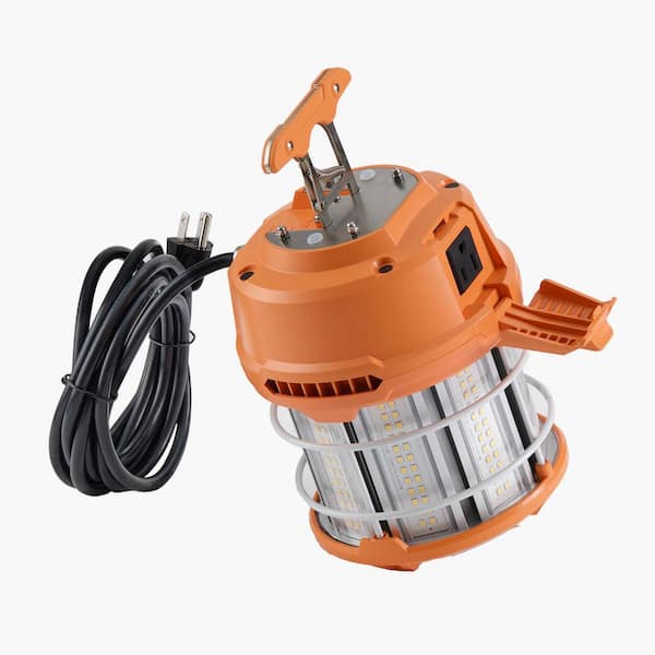 60W LED Temporary Work Light, 8200 lm, 5000K, Durable and Water-Resistant, Connect up to 12 Units, Ceiling / Stand Mount