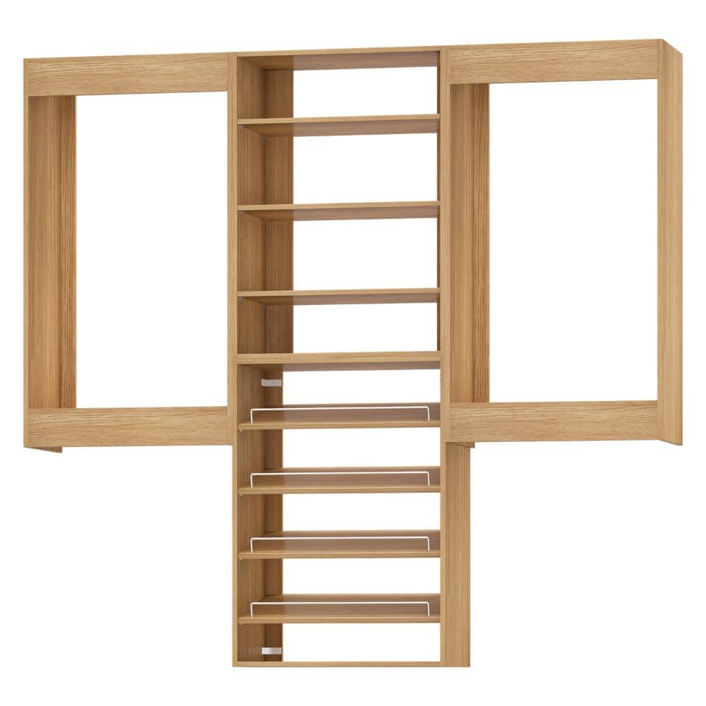 90 in W Wood Modular Closet System Wood Closet Organizer Storage Unit for Clothes Shoes Handbags and Accessories