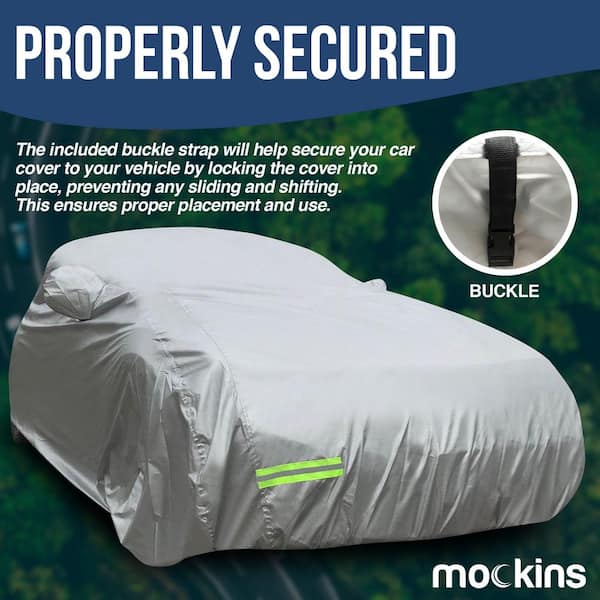 Mockins Extra Thick Heavy-Duty Waterproof Car Cover - 250 g PVC Cotton Lined  - 190 in. x 75 in. x 60 in. Black MA-66 - The Home Depot
