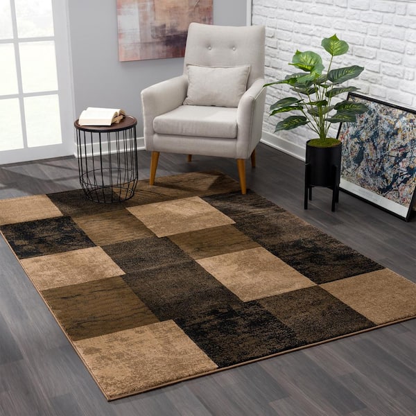 3' x 4' Modern Rectangular Area Rug with Abstract Painting Living Room  Carpet
