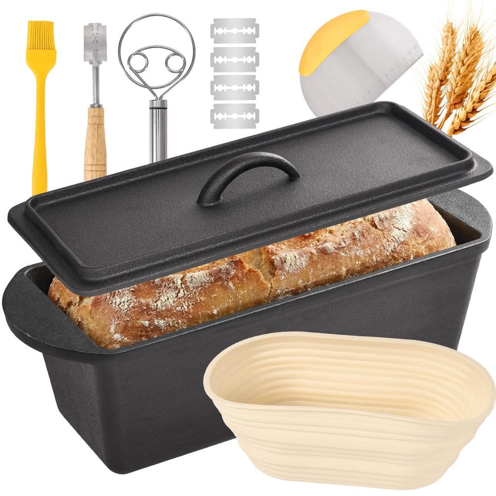 3.2 qt. Round Cast Iron Dutch Oven in Black with Lid, Silicone Basket, Dough Scraper, Stirrer price history on PriceWatchPro