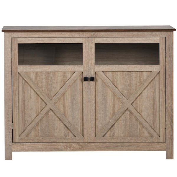 Z-joyee 2-Doors Adjustable Panels Open Style Cabinet, Sideboard for Living room