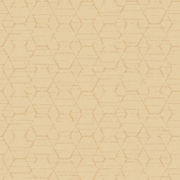 Unbranded Atmosphere Collection Ochre/Gold Metallic Texture Hextex Geometric Print Non-Pasted on Non-Woven Paper Wallpaper Roll