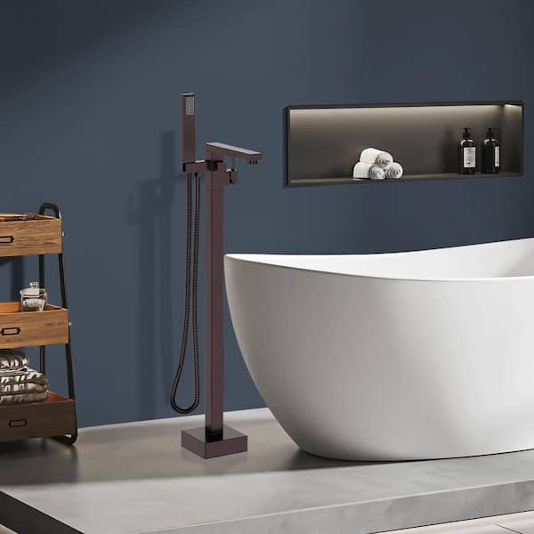 Satico 42 7/8-in. Single-Handle Freestanding Tub Faucet with Hand Shower Head in Oil Rubbed Bronze
