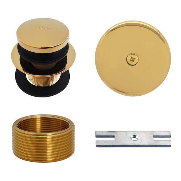 Westbrass Universal 1-3/8 in. Tip-Toe Bathtub Trim with One-Hole Overflow Faceplate & 1-1/2 in. Adapter Bushing, Polished Brass