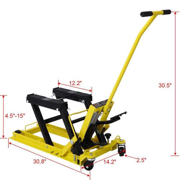 Damodpoy 1500 lb. Capacity Yellow Hydraulic ATV & Motorcycle Jack