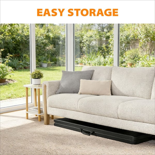 HDX 8 ft. Black Resin Top Indoor/Outdoor Rectangular Folding