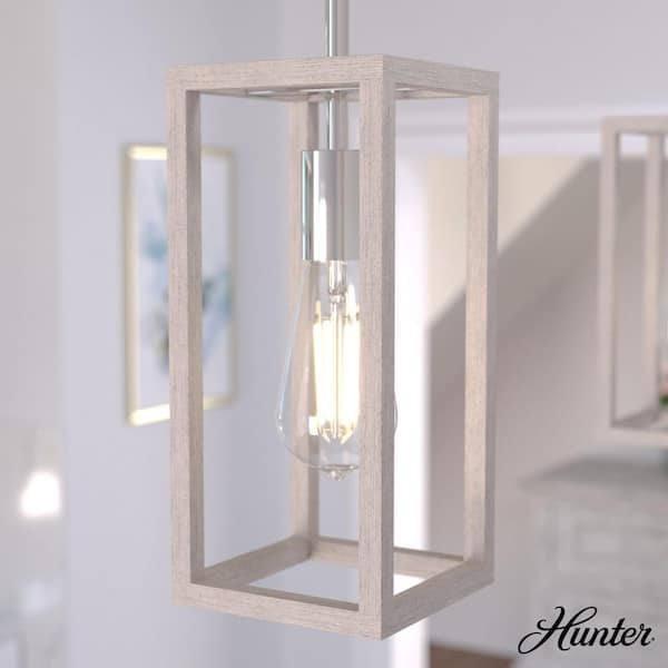 Hunter Squire Manor 1-Light Distressed White Island Mini Pendant Light