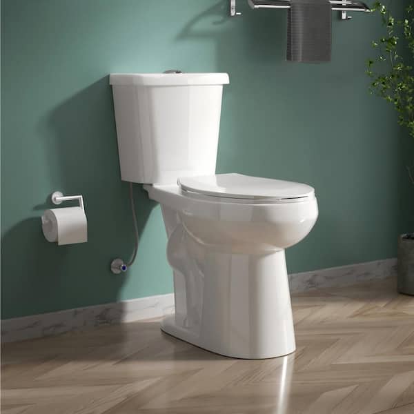 Tallest Round Toilet 21 in Height Dual Flush 1.1/1.6 GPF White 2-Piece Toilet with Seat Senior Friendly Comfort