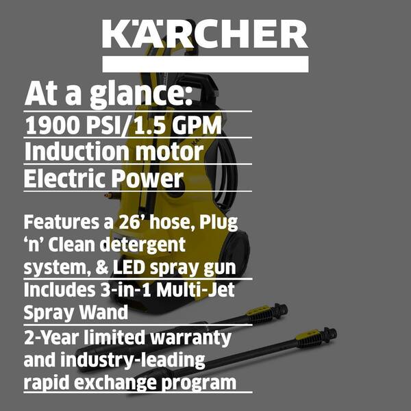  Kärcher 2000 PSI Electric Pressure Washer, Vario Power