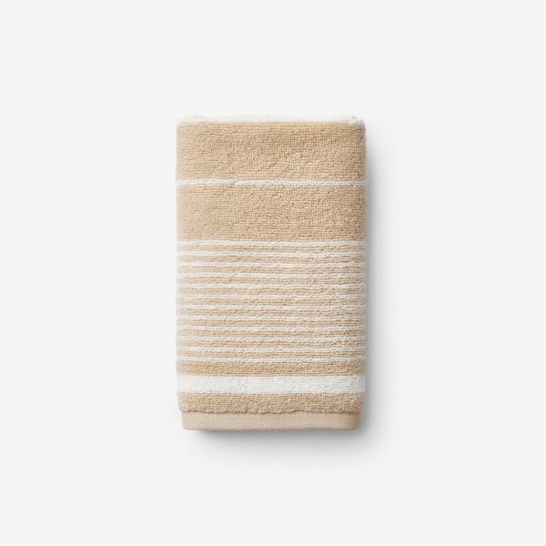 Company Cotton Plush Spa Stripe Antique Beige Cotton Single Hand Towel