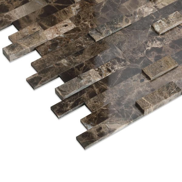 Speedtiles Bengal Brown 12 x 12 Marble Self-Adhesive Mosaic Tile Speedtiles Bengal Brown 12 x 12 Marble Self-Adhesive Mosaic Tile