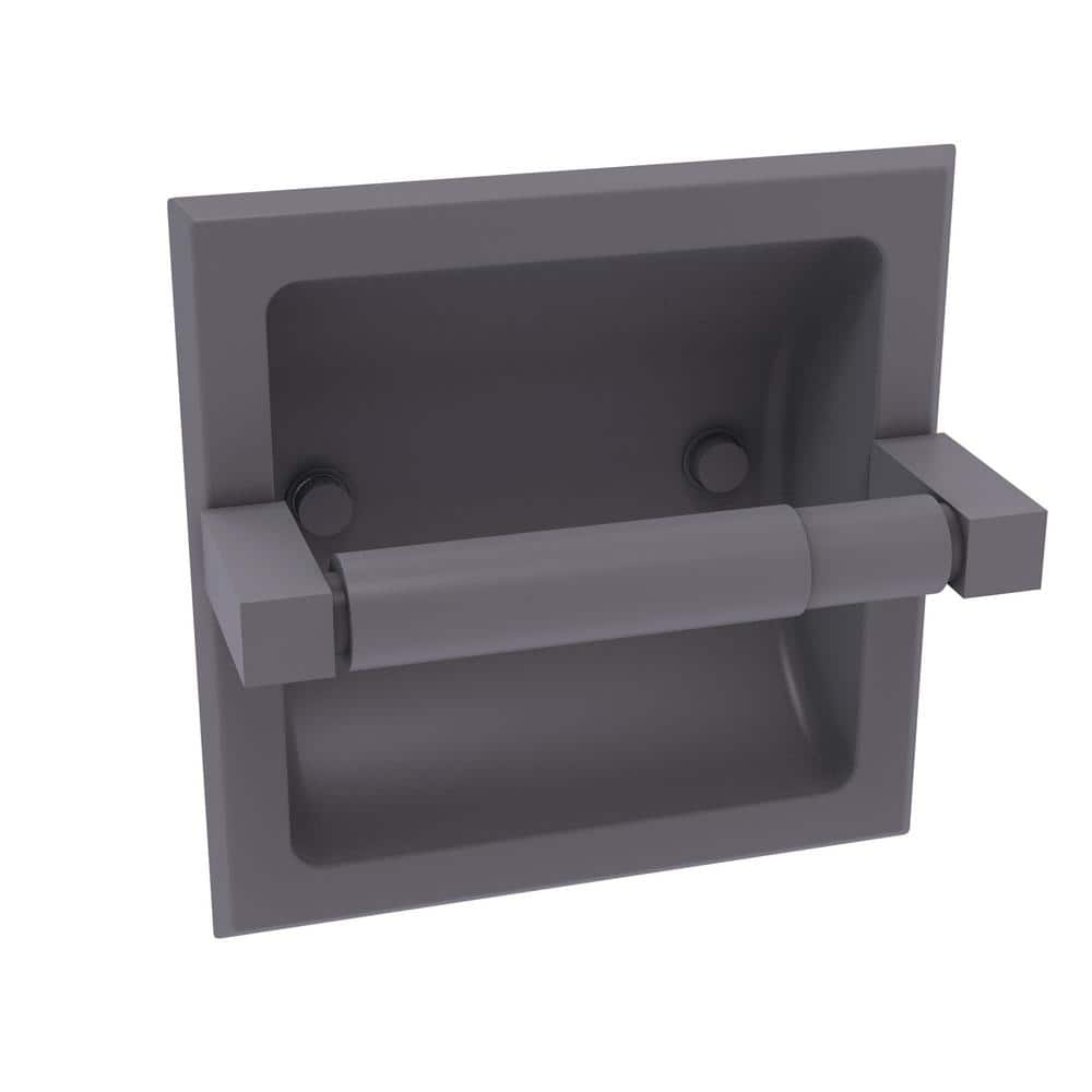 Design House Millbridge Recessed Wall Mounted Toilet Tissue Paper Holder in Matte Black 544554