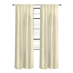 Weathermate Topsions Natural Cotton 80 in. W x 84 in. L 3-Way Header Indoor Room Darkening Curtain (Double Panels)