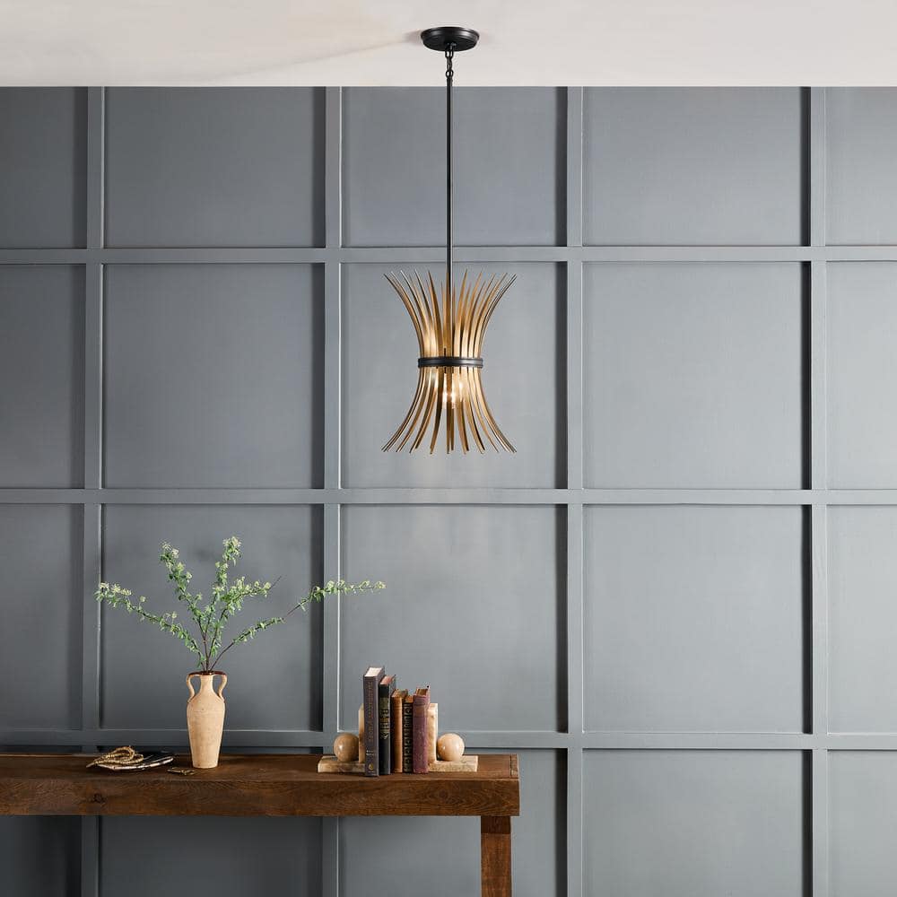 Baile 1-Light Natural Brass and Black Vintage Statement Kitchen Mini Pendant Hanging Light price history on PriceWatchPro