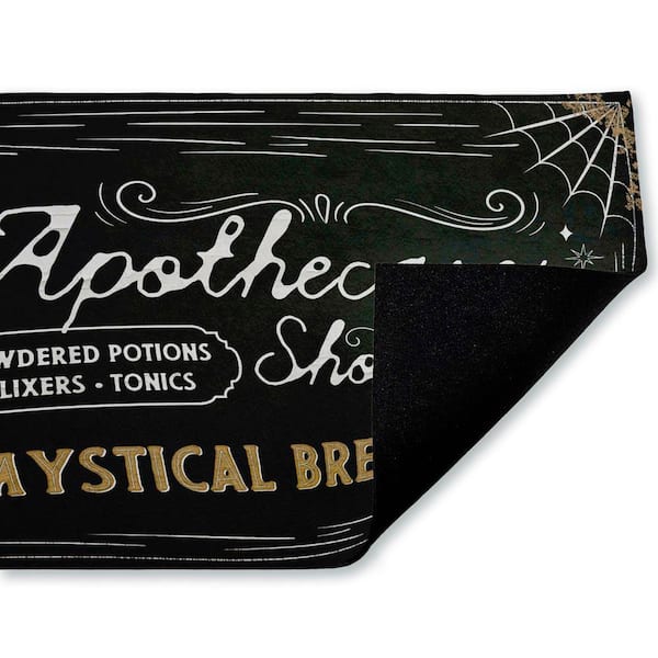 Witchy Apothecary Brews Black 18 in. x 30 in. Polyester Non-Slip Outdoor Door Mat