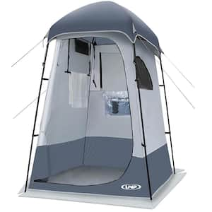 4.6 ft. x 4.6 ft. Camping Privacy Shelter-Dressing Changing Room-Portable Toilet Tent for Hiking Sun Shelter in Grey