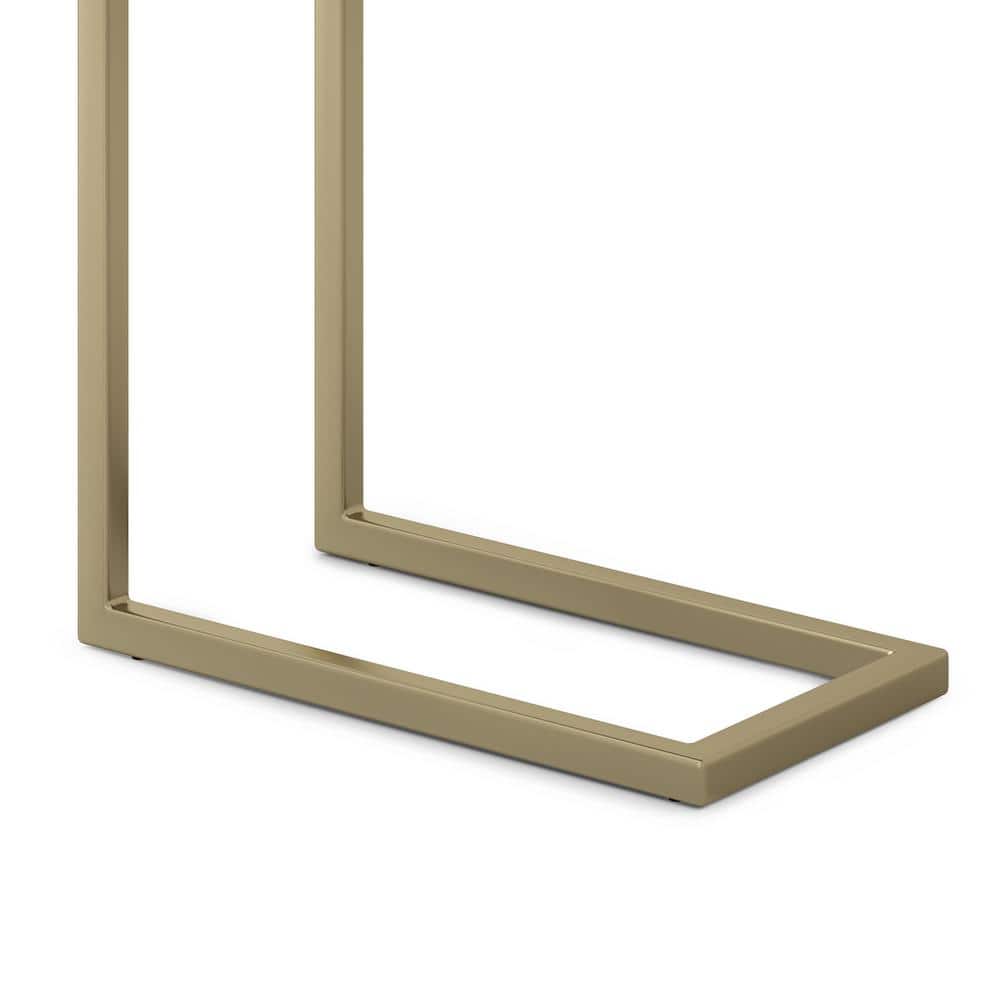 Skyler Medium Brown Mango Wood and Gold Metal C Side Table