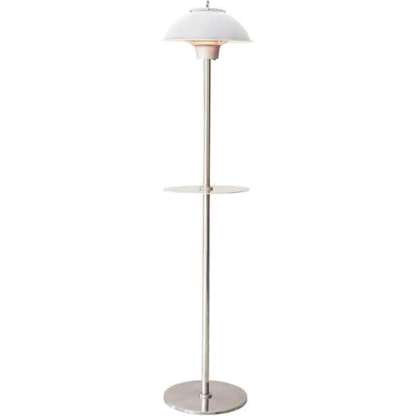 Hanover 1500-Watt Infrared Electric Patio Heater with Built-In Table Stand in Silver