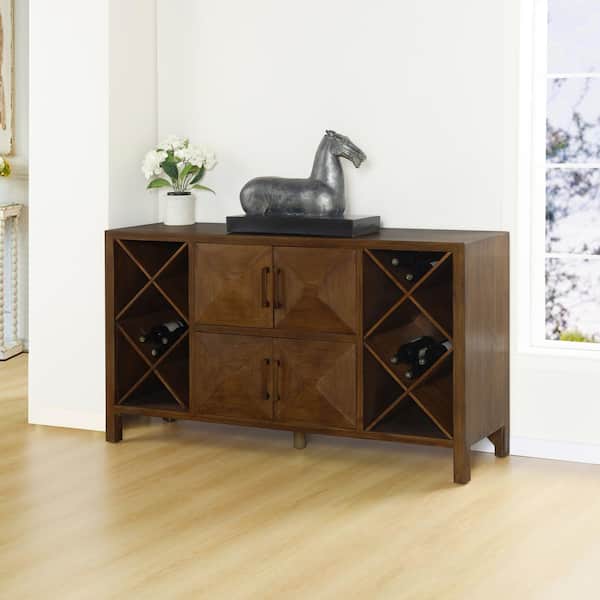 StyleCraft Walnut 34 in. Accent Cabinet with 2-Shelves and Doors