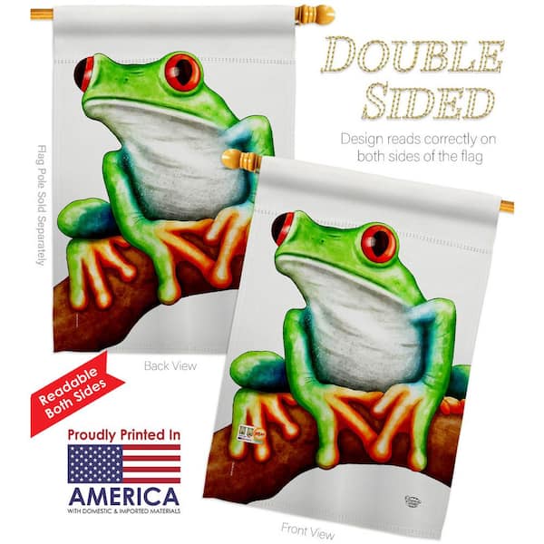 28 by 40 inches New Tree Frog House Flag   Sculpted size 