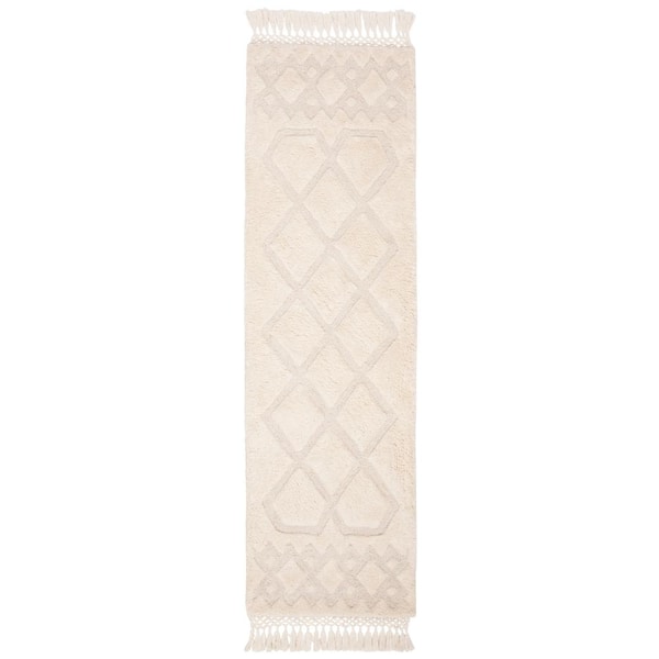 Casablanca 2 ft. x 6 ft. Ivory Geometric Runner Rug