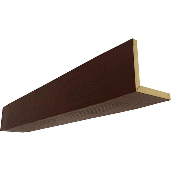 Ekena Millwork 8 in. x 10 in. x 24 ft. 2-Sided (L-Beam) Sandblasted Natural Pecan Faux Wood Ceiling Beam
