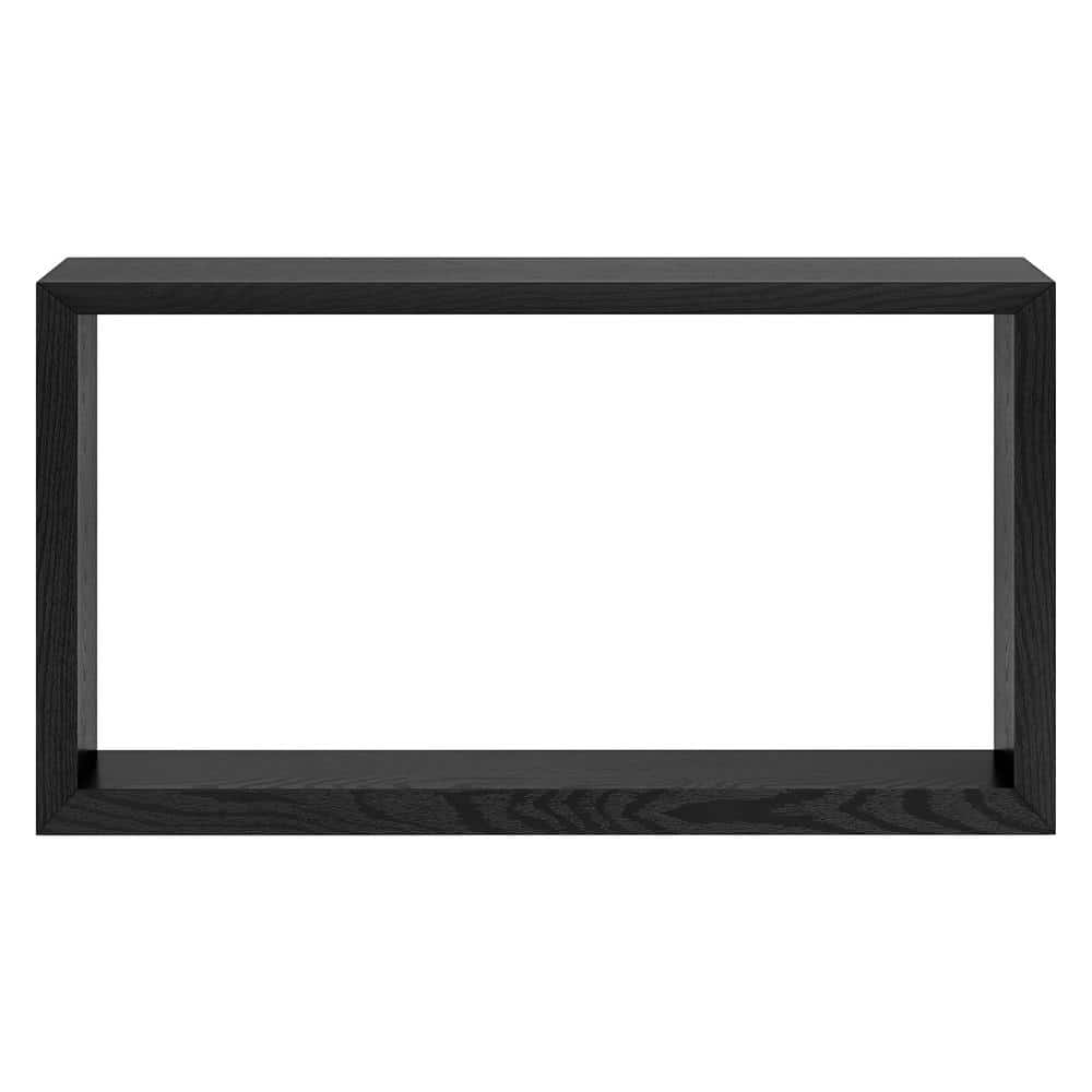 Black Grain 55" Rectangular Wood Console Table with Storage