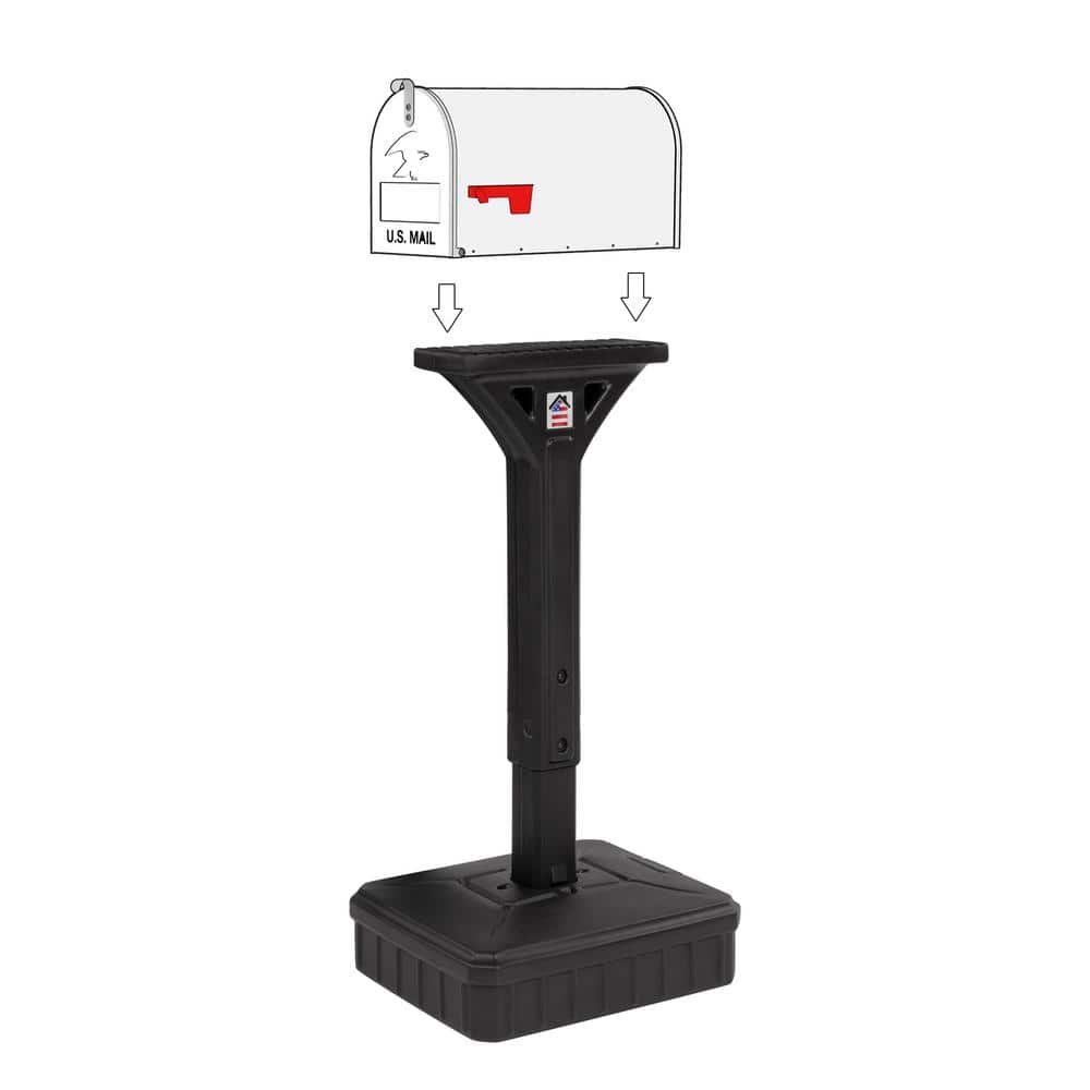 Black Heavy Duty Dig-Free Universal Mailbox Post