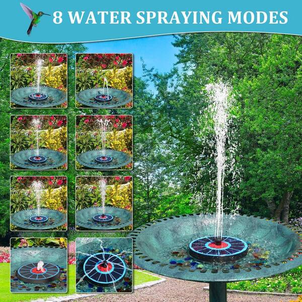 Oyezvary Solar Fountain 3.5W Birdbath with Colorful Lights