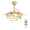 MOKSILED 42 in. Smart Indoor Gold 3-Color LED 6-Speed Retractable Modern Fandelier Ceiling Fan with Lights and Remote Control Y24FSD0026-1801HD2
