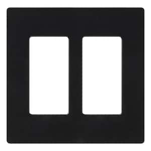 Claro 2 Gang Wall Plate for Decorator/Rocker Switches, Gloss, Black (CW-2-BL) (1-Pack)