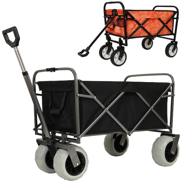 2-Pack: 500lb Beach Wagon + 225lb Foldable Utility Cart