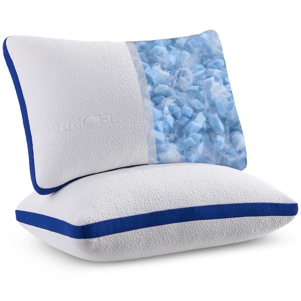 Twolike Standard Size Cooling Memory Foam Pillow with Pillow Covers - White (2-Pack)