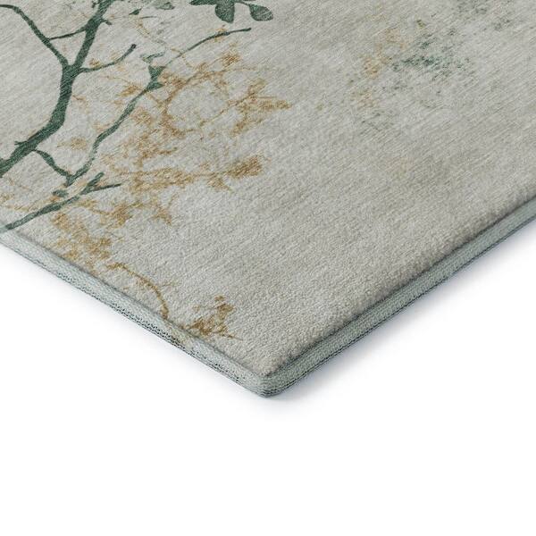 Mayfield Premium Machine Washable Abstract AMF1798 Emerald 3 ft. x 4 ft. Area Rug