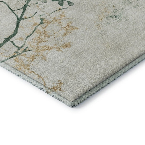 Mayfield Premium Machine Washable Abstract AMF1798 Emerald 5 ft. x 7 ft. 6 in. Area Rug