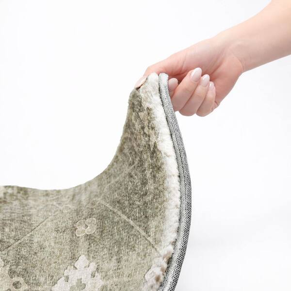 Dream Shag Premium Machine Washable Abstract ADS122 Olive 9 ft. x 12 ft. Area Rug