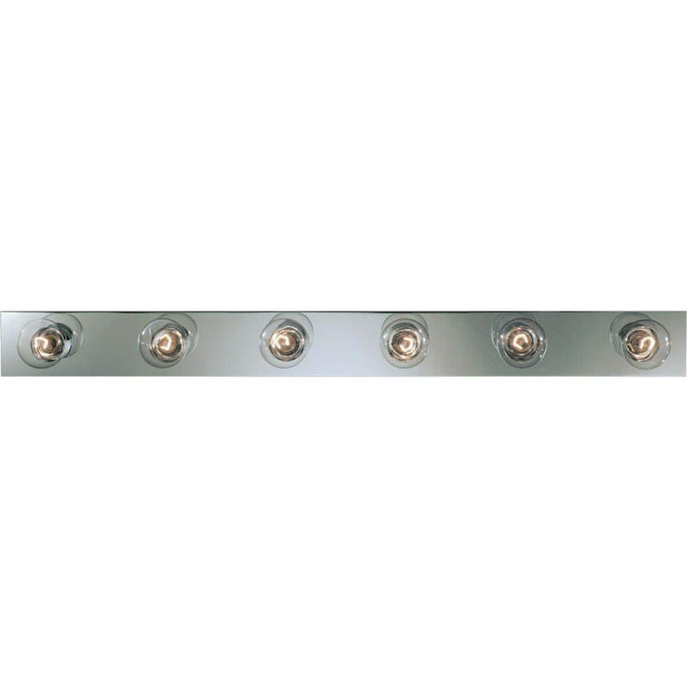 Broadway Collection 6-Light Polished Chrome Traditional Bath Vanity Light