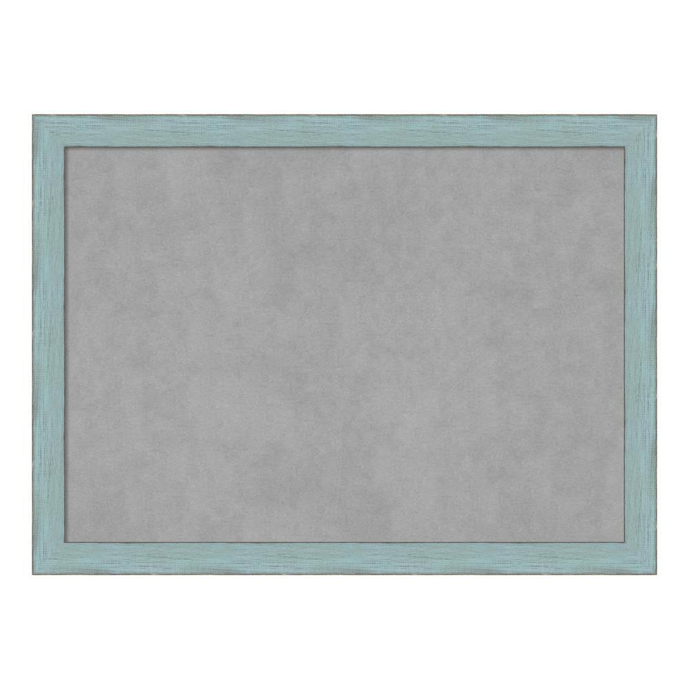 Sky Blue Rustic Wood Framed Magnetic Board 28x20